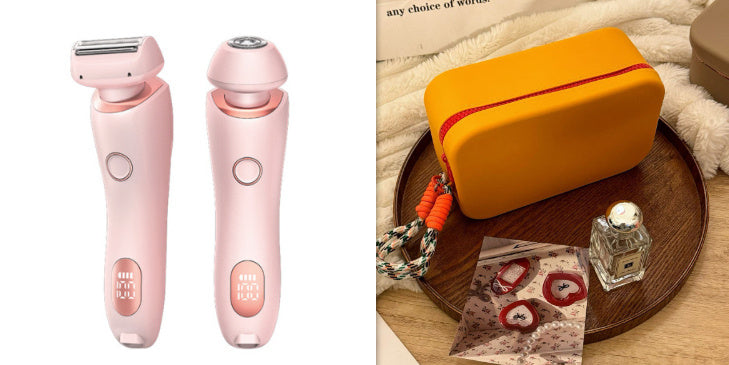 Epilatore 2 in 1 Ricaricabile USB per Donna – Rasoio Elettrico per Viso, Gambe, Ascelle, Zona Bikini, Mani e Parti Intime