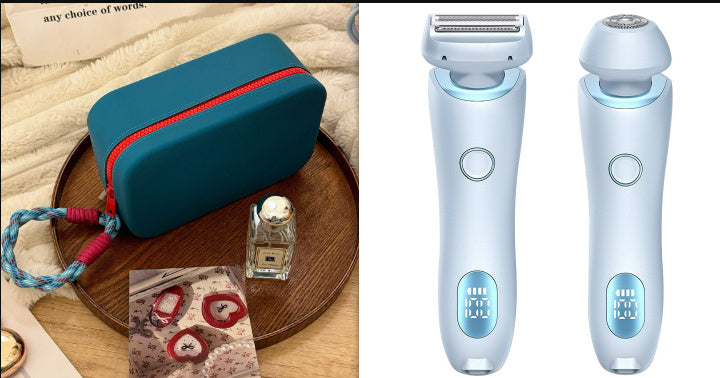 Epilatore 2 in 1 Ricaricabile USB per Donna – Rasoio Elettrico per Viso, Gambe, Ascelle, Zona Bikini, Mani e Parti Intime