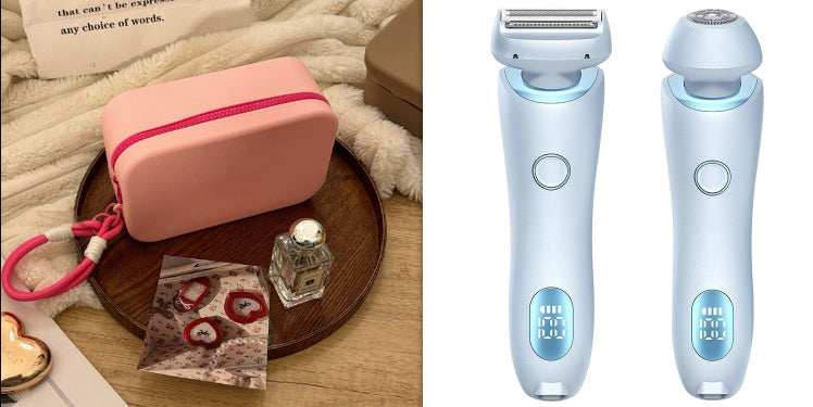Epilatore 2 in 1 Ricaricabile USB per Donna – Rasoio Elettrico per Viso, Gambe, Ascelle, Zona Bikini, Mani e Parti Intime