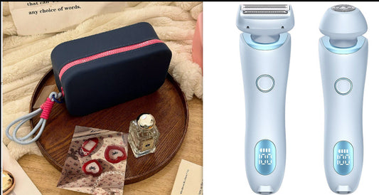 Epilatore 2 in 1 Ricaricabile USB per Donna – Rasoio Elettrico per Viso, Gambe, Ascelle, Zona Bikini, Mani e Parti Intime